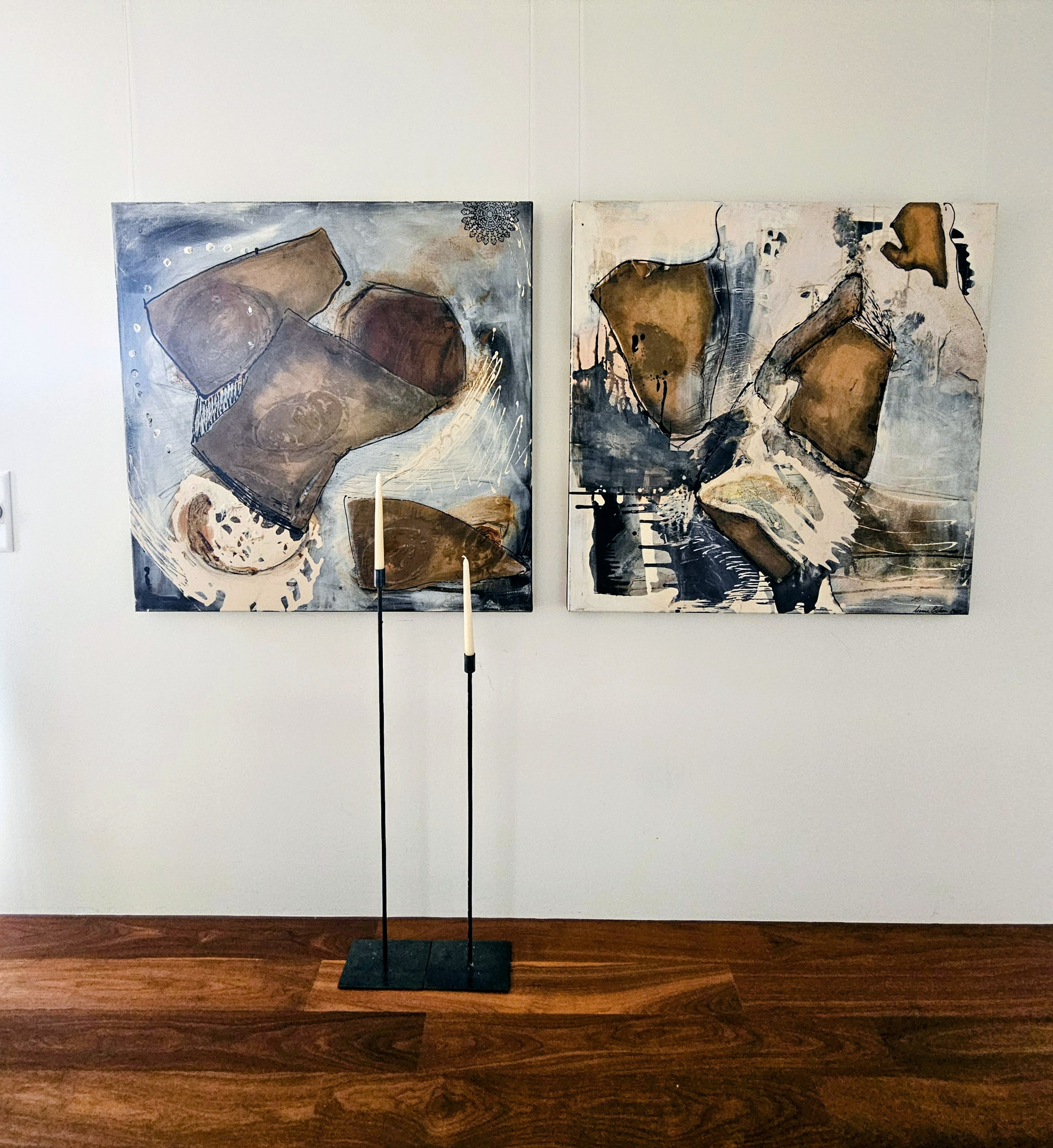 Der tanzende Berg I & II  100x100cm  je 1850.-/beide 3000.-